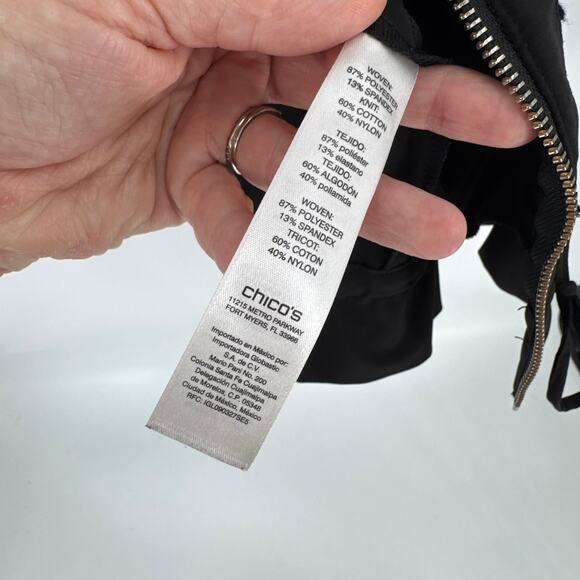 Zenergy by Chico’s Black Textured Zip Front Jacket with Pockets Size 1 (Medium) - Picture 6 of 7